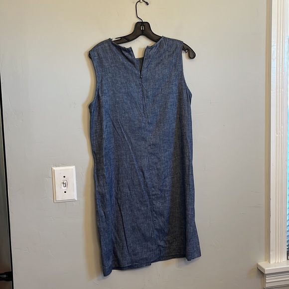 Theory size 10 dark chambray a line shift dress - Picture 3 of 5
